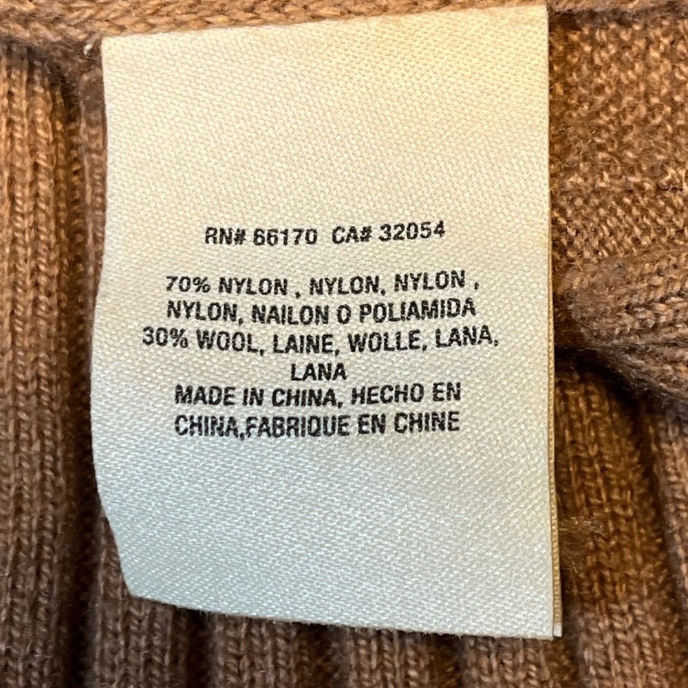 Moth Anthropologie Women Camel Brown Ribbed Mock Neck Wool Blend Sweater Tank XL - Picture 3 of 4